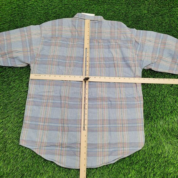 Vintage LEVIS Poplin Button Shirt Large 22x30 Blue Western - Picture 4 of 13